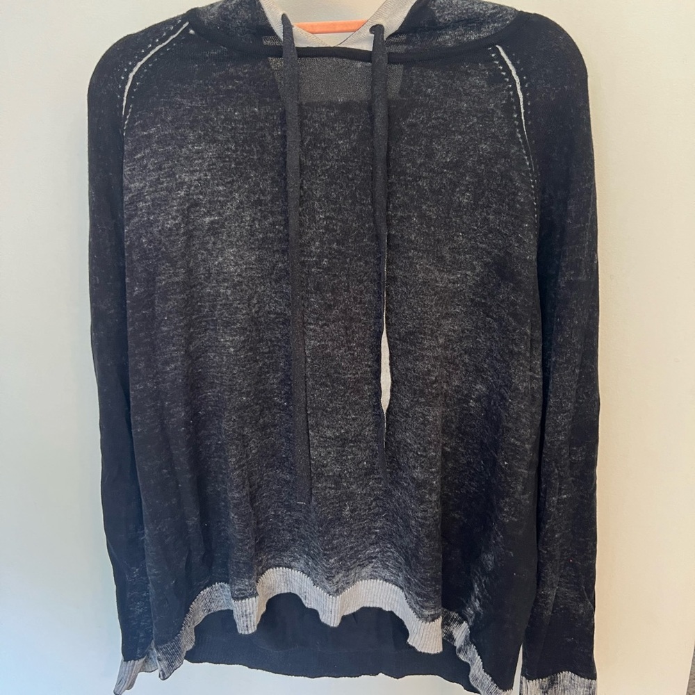 Distressed Black and Gray Women's Sweater